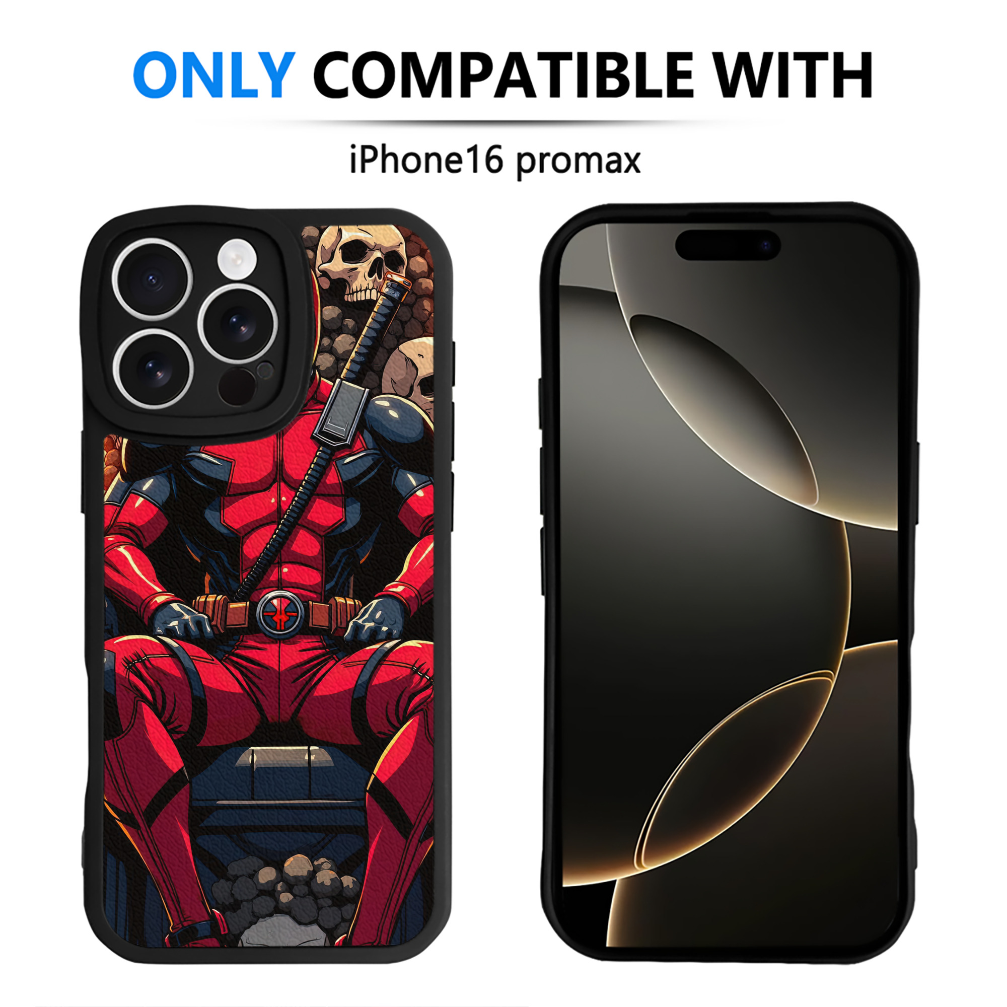 （画像用） Deadpool デッドプール 【iPhone 16シリーズ対応】シリコンスマホケース（レザー調） 材質：シリコン